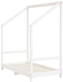 Estrutura de cama infantil 2x(70x140) cm pinho maciço branco