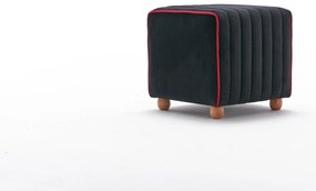 Pouffe Mona – Anthracite &amp; Rosa – 40x40x40 cm