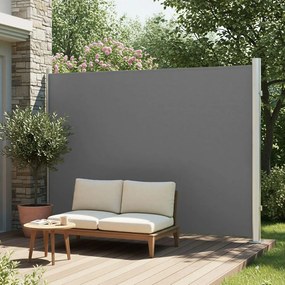 Toldo lateral 160 x 400 cm com caixa em liga de alumínio, extensível, opaco cinzento