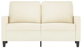 Sofá de 2 lugares veludo 120 cm cor creme