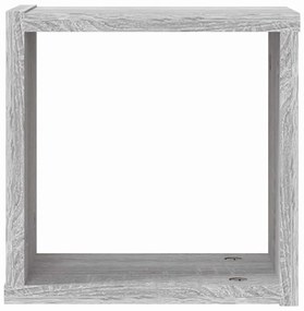 Prateleiras em Cubo 4 pcs Cinza Sonoma 26x15x26 cm em Madeira de Engen