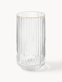 Mouth-Blown Highball Glasses Aleo with Gold Rim, Set of 4