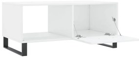 Mesa de centro 90x50x40 cm madeira processada branco brilhante
