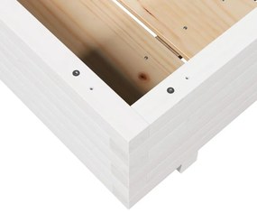 Vaso/floreira de jardim 90x90x26,5 cm pinho maciço branco
