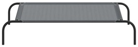 Cama para cães elevada 110x65x20 cm Textilene e aço cinzento