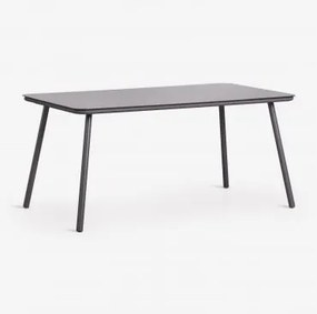Mesa De Jardim Retangular 160x90 Cm Em Vidro Arhiza Cinza Grafito - Sklum