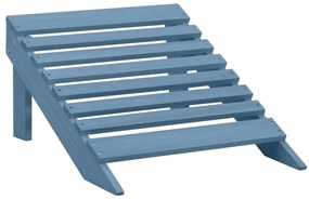 Cadeira Adirondack para jardim com otomano abeto maciço azul