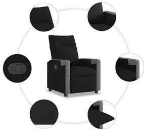 Poltrona reclinável tecido preto