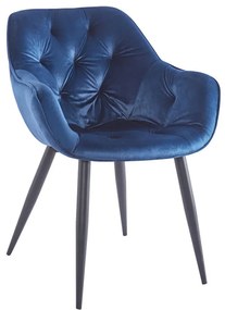 Cadeira Zandel Black Veludo - Azul