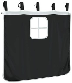 Cortinas para cama elevada poliéster branco e preto