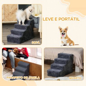 PawHut Escada para Animais de Estimação com 4 Degraus 2 em 1 com Capa
