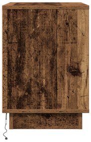 Cômodas de Cabeceira com LED 2 pcs Madeira Velha 50x34,5x50 cm