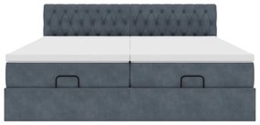 Estrutura cama otomana colchões 160x200 cm cinzento escuro