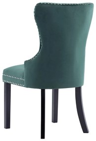 Cadeiras de jantar 4 pcs veludo verde-escuro