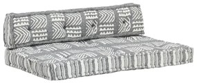 Almofadão para sofá de paletes tecido retalhos cinzento