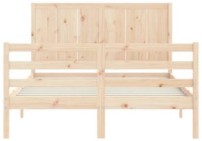 Estrutura de cama com cabeceira 120x200 cmmadeira maciça
