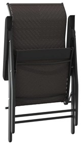 Cadeiras de jardim dobráveis 4 pcs vime PE cor preto café