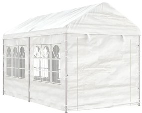 vidaXL Gazebo com telhado 4,46x2,28x2,69 m polietileno branco