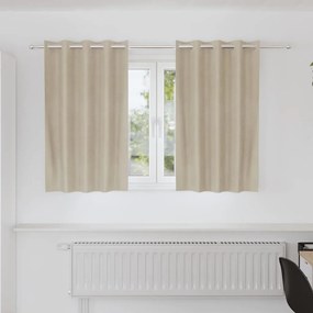 Cortinas Blackout vidaXL com Ilhós 2 pcs Creme Veludo