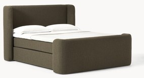 Cama Boxspring em bouclé Perla