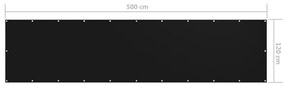 Tela de varanda 120x500 cm tecido Oxford preto