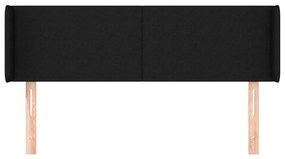 Cabeceira de cama c/ abas tecido 147x16x78/88 cm preto