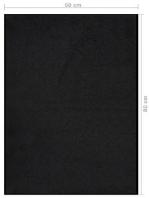 Tapete de porta 60x80 cm preto