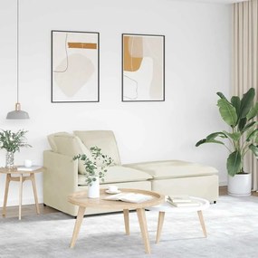 vidaXL Sofá modular com pufes e almofadas veludo creme