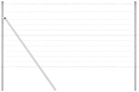 vidaXL Cerca de campo Prateado 25 x 1,2 m Aço galvanizado