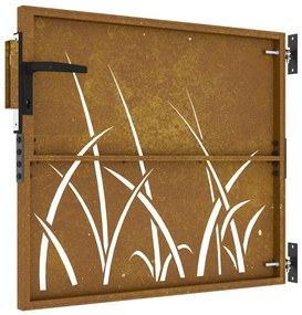 Portão de jardim 85x75 cm aço corten design erva