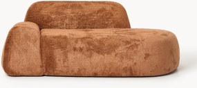 Sofá em teddy-bouclé com chaise longue Wolke (2 lugares)