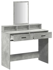 Mesa de maquilhagem vidaXL com gavetas Cinzento Concreto 100x41x140 cm