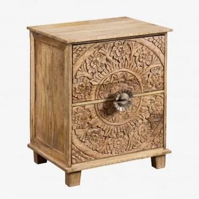 Pack De 2 Mesas De Cabeceira Retangulares 40x30 Cm Em Madeira De Manga Wiluna Madeira De Manga - Sklum