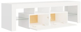 Móvel de TV com luzes LED 140x36,5x40 cm branco