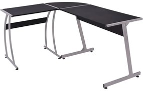 Mesa de canto em forma de L preto