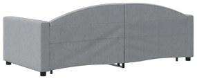 Sofá-cama c/ gavetão e gavetas 90x190 cm tecido cinzento-claro