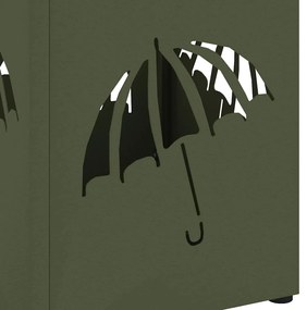 Suporte para Guarda-Chuva Verde-Azeitona Metal Médio