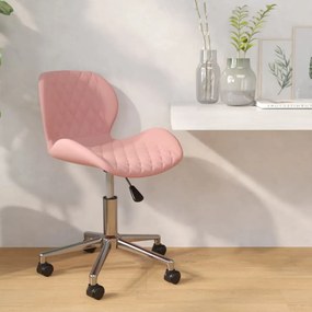 vidaXL Cadeira de jantar giratória veludo rosa