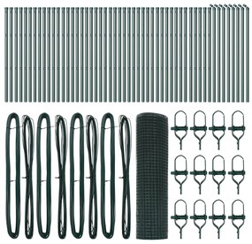 Cerca de Arame Soldado com 13 Postes Verde 0.4x100 m Aço
