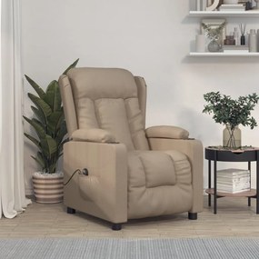 Poltrona reclinável elétrica couro artificial cor cappuccino