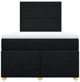 Cama boxspring com colchão 120x190 cm tecido preto