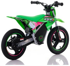 Mini moto elétrica para crianças Minicross 350W Roan MX E350 14/14" Supermotard Verde
