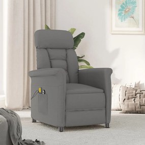vidaXL Poltrona massagens elétrica camurça artificial cinza-escuro