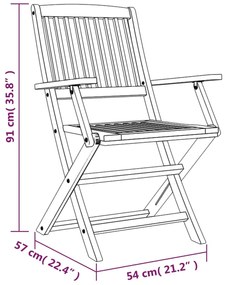 Conjunto de jantar p/ jardim 5 pcs madeira de acácia maciça