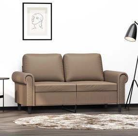 vidaXL Sofá de 2 lugares 120 cm couro artificial cor cappuccino