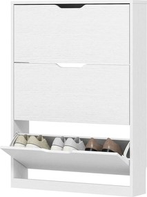 Móvel para Calçado, 80 x 17 x 108 cm, 3 Gavetas Basculantes, Branco