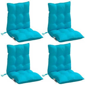 Almofadões cadeira encosto baixo 4 pcs tecido oxford turquesa