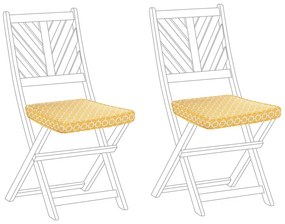 Conjunto de 2 almofadas de assento amarelas com padrão geométrico TERNI Beliani