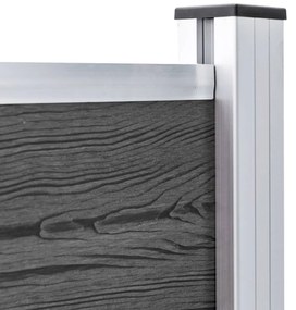 Conjunto de painéis de vedação WPC 526x105 cm preto