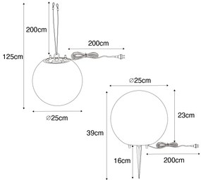 LED Candeeiro de exterior inteligente branco 25 cm IP65 incl. Moderno